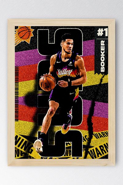 Saturn Pictură înrămată Devin Booker - Pictură poster NBA de baschet