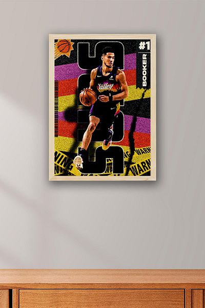 Saturn Pictură înrămată Devin Booker - Pictură poster NBA de baschet