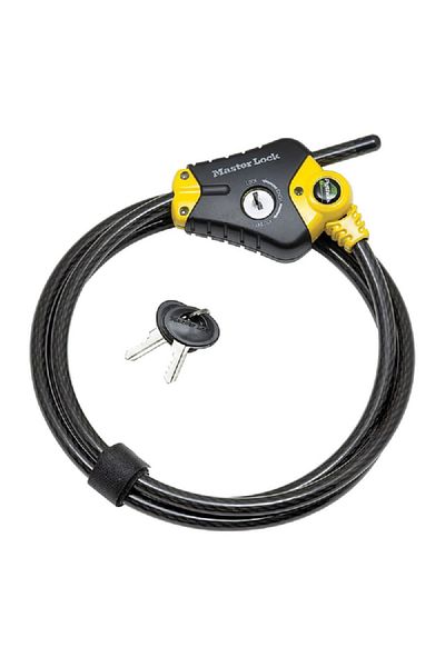 Master Lock Adjustable Lockhead Cable Black 6Inch