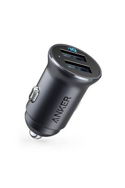Anker PowerDrive 2 Alloy Metal Mini Car Charger Dual USB Fast Charging Metal Car Adapter