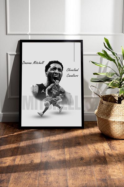 Saturn Tablou înrămat Donovan Mitchell - Pictură poster NBA Cleveland Cavaliers
