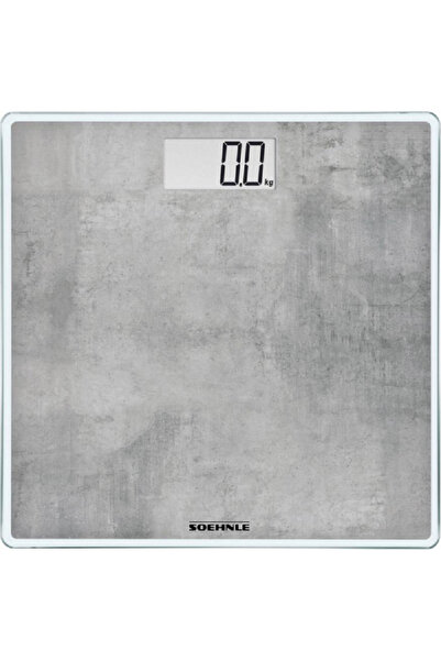 SOEHNLE ميزان حمام رقمي مدمج على شكل مربع من الخرسانة غير قابل للانزلاق، رمادي، 180 كجم