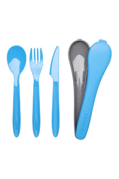 Sistema مجموعة أدوات المائدة للسفر باللون الأزرق