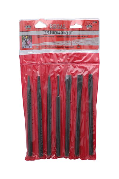 Regal 7-Piece Hardened and Tempered High Carbon Steel Punch and Chisel Set