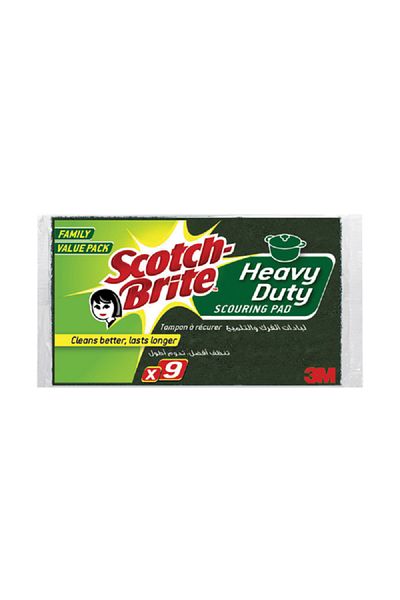 Scotch Brite 9-Piece Heavy Duty Classic Scouring Pad Set Green