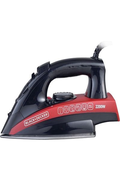 Black&Decker 200W Steam Iron with Non-Stick Soleplate