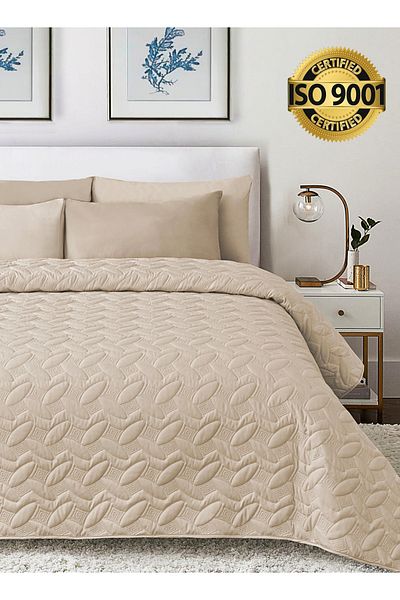 Master Home Textile Microfiber Bedspread Set Fits 160 x 200 cm Queen Size Bed 3Pcs Queen Size Compressed Comforter Set