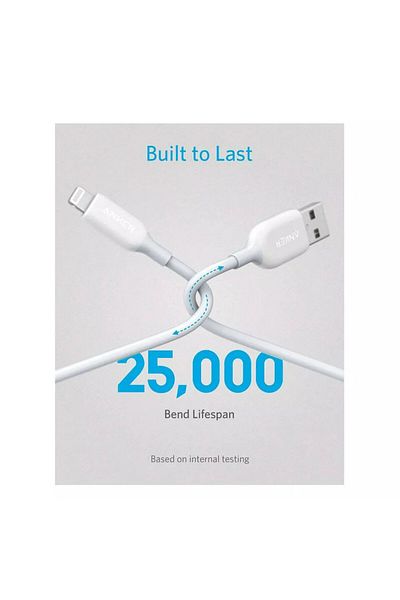 Anker Power Line III USB to Lightning Cable, White, A8813H21 Durable 3ft MFi Certified Fast