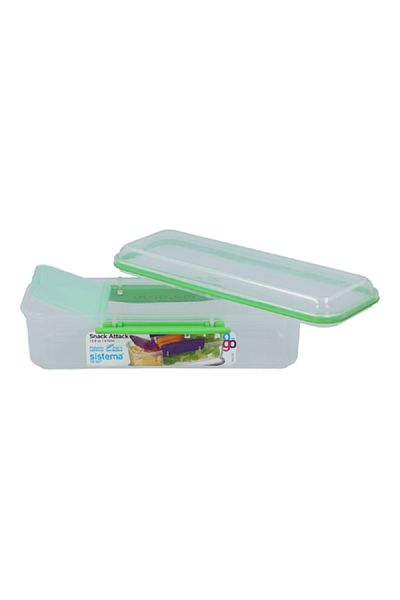 Sistema To Go Snack Attack Lunch Container Green and Clear
