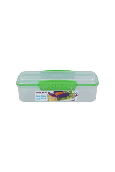 Sistema To Go Snack Attack Lunch Container Green and Clear