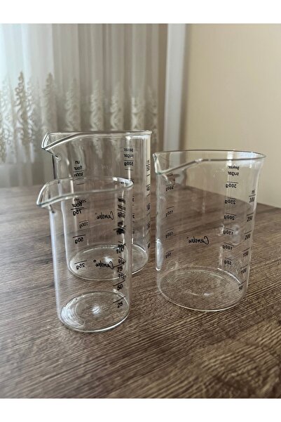 EZMK EV GEREÇLERİ كوب قياس ثلاثي من كامبو بوروسيليكات، 500 مل، 300 مل، 125 مل (مجموعة من ثلاثة)