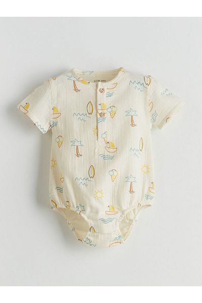 LC Waikiki Printed Baby Boy Snapback Bodysuit and Shorts 2 Pack