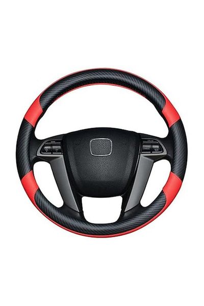 OEM Husa volan, Romanbin, Premium, Fibra de carbon si Piele, Suprafata Antiderapanta, Design Modern, Fix