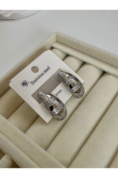 Lumina Atelier Water Drop Zircon Steel Earrings