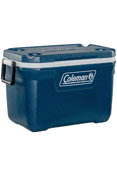 Coleman Xtreme HDPE Ice Chest with Side Handles Dark Blue and White 49 Liter