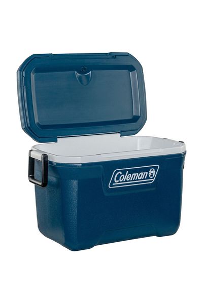 Coleman Xtreme HDPE Ice Chest with Side Handles Dark Blue and White 49 Liter