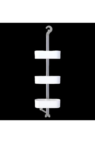 Prima Nova 3-Shelves Adjustable Hook Bath Shelf White and Silver
