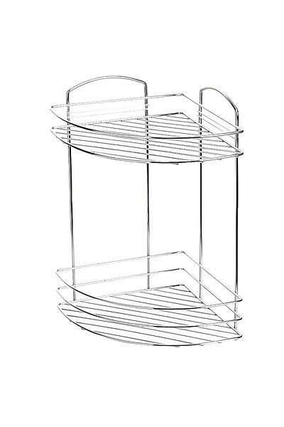 Prima Nova 2 Tier Fest Flat Space Saving Anti Corrosive Corner Shower Caddy