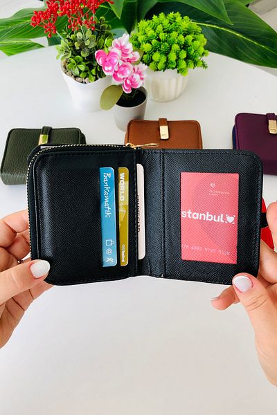 derius Betty Useful Model Soft Textured Black Women's Wallet (Vegan Leather)