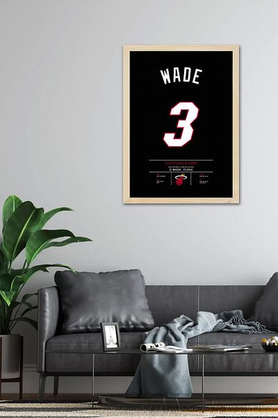 Saturn Tricou Dwyane Wade cu cadru - Tricou de baschet NBA Miami Heat