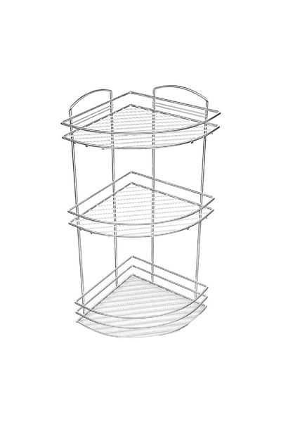Prima Nova 3 Tier Fest Flat Space Saving Anti Corrosive Corner Shower Caddy