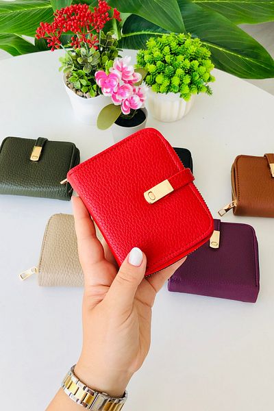derius Betty Useful Model Soft Textured Red Women's Wallet (Vegan Leather)