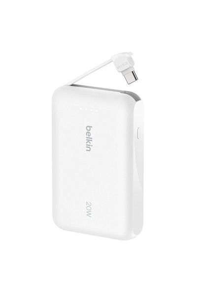 Belkin BoostCharge Powerbank, 10,000 mAh, White, PB-B021 Dual-Port Fast Charging Portable Battery