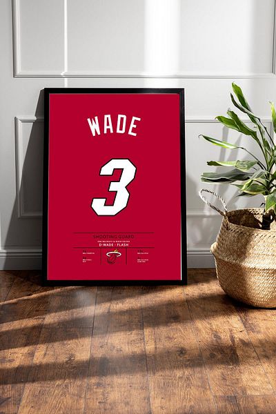 Saturn Tricou Dwyane Wade cu cadru - Tricou NBA Miami Heat