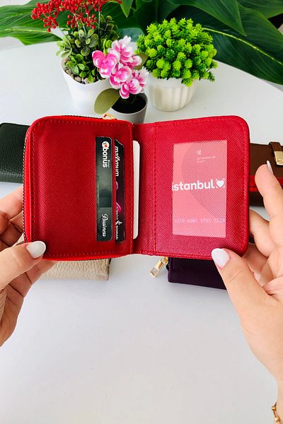 derius Betty Useful Model Soft Textured Red Women's Wallet (Vegan Leather)