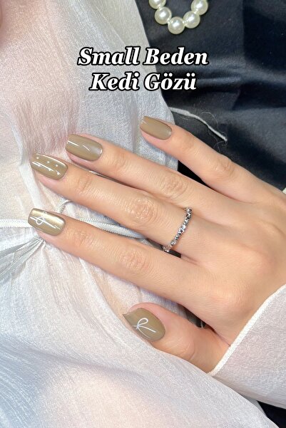 Easy Beauty Kedi Gözü Tırnak Small Beden Takma Tırnak Seti 10 Adet ve Yapıştı...