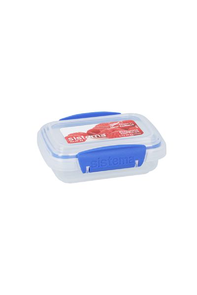 Sistema Klip-It Rectangular Storage Food Container Clear and Blue