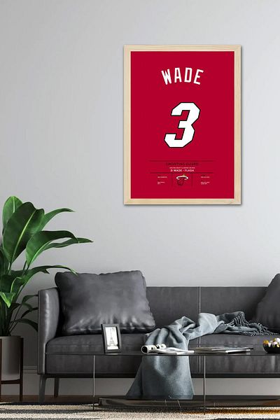 Saturn Tricou Dwyane Wade cu cadru - Tricou NBA Miami Heat
