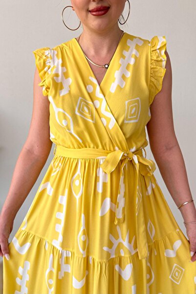 MaziButik Sunshine Viscose Dress Yellow