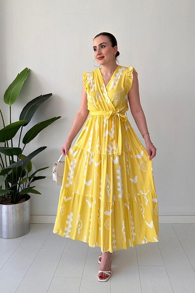 MaziButik Sunshine Viscose Dress Yellow
