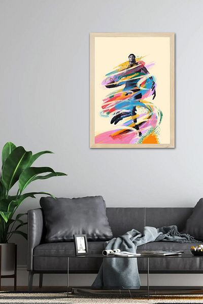 Saturn Giannis Antetokounmpo Framed Painting - Basketball Nba Poster Painting