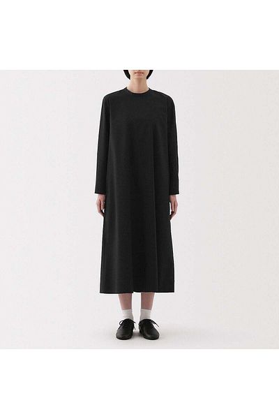 Muji Quick Dry Broadcloth Pullover Long Sleeve Dress
