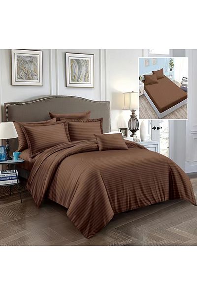 NufJoy Double bed linen DAMASK 6 pieces, Fitted sheet for mattress 160x200 cm or 180x200 cm