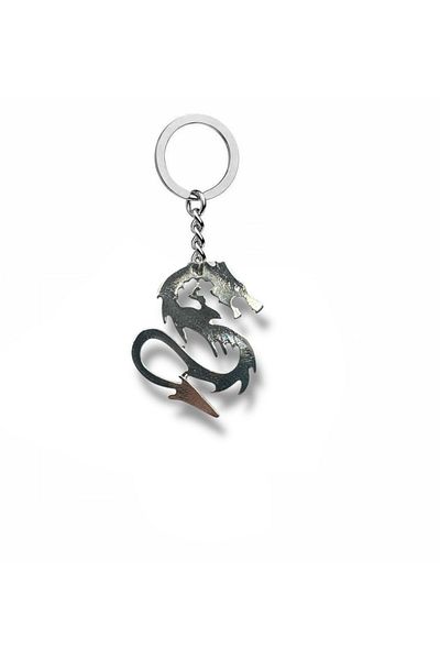 Herşey Nota Unisex Keychain with Dragon Figure – Symbol of Power and Legendary Protection