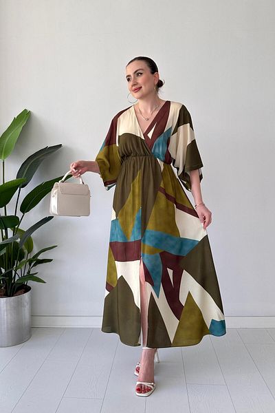 MaziButik Rochie Soild Bat Kaki