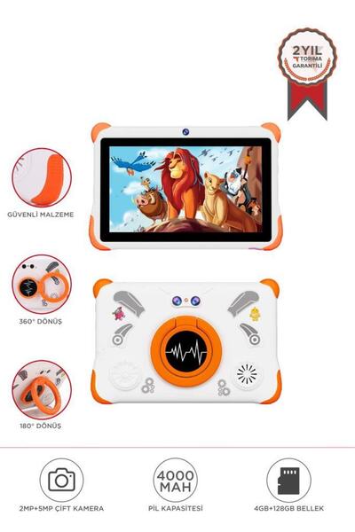 Torima T15 Beyaz 4GB +128 GB Tablet Çocuk Tableti Kılıflı