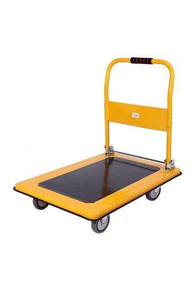 Lawazim 300kg Push Cart - Heavy-Duty Folding Platform Trolley with Wheels for Warehouse Use