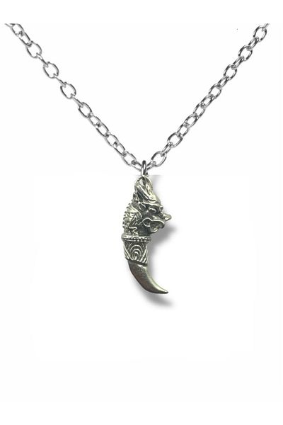 Herşey Nota Unisex Necklace with Dragon Tooth Figure – 60 cm Chain, Symbol of Power and Legendary Protection