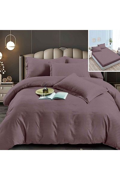 NufJoy Double bed linen DAMASK 6 pieces, Fitted sheet for mattress 160x200 cm or 180x200 cm