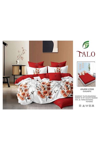 Talo 6-Piece Bed Linen with Fitted Sheet