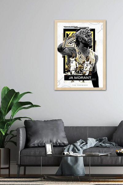 Saturn Pictură cu cadru Ja Morant - Poster NBA Memphis Grizzlies