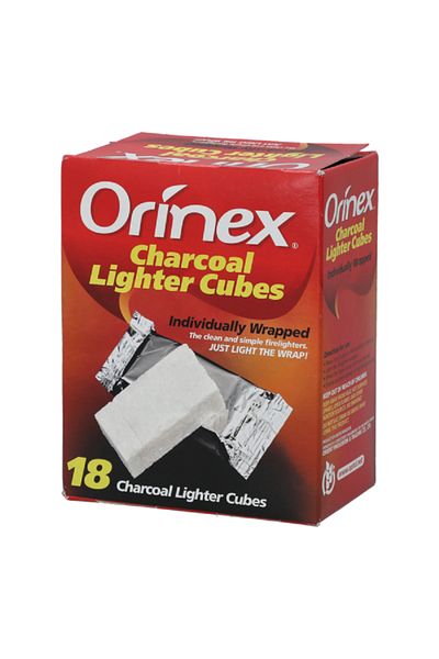 Orinex 18-Piece Individually Wrapped Charcoal Lighter Cubes White