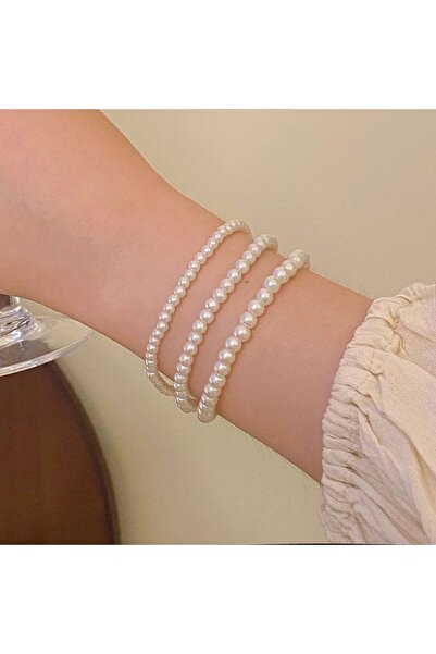 Shiklik MODA سوار نسائي مكون من 3 قطع من اللؤلؤ لتكملة أناقتك