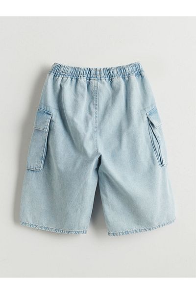 LC Waikiki Pantaloni scurți cargo pentru băieți, țesătură denim 100% bumbac