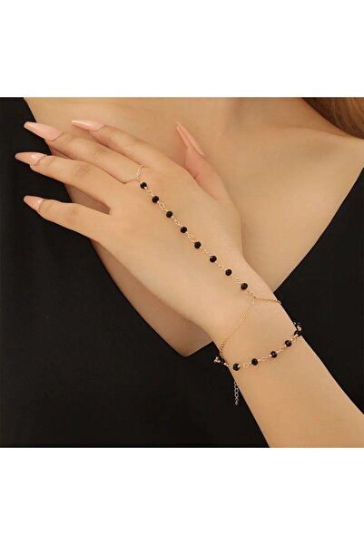 Shiklik MODA خلخال أنيق مطرز باللون الأسود لتكملة أناقتك