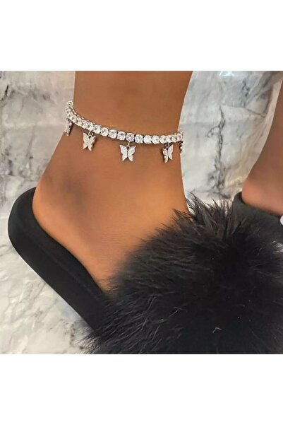 Shiklik MODA احصل على الأناقة مع سلسلة الكاحل الأنيقة على شكل فراشة مرصعة بال...